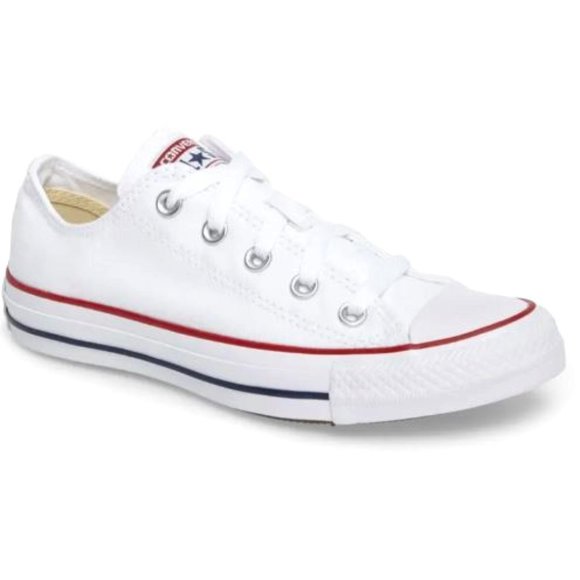 Converse White Sneakers with Red and Blue Stripes - Picture 1 of 16